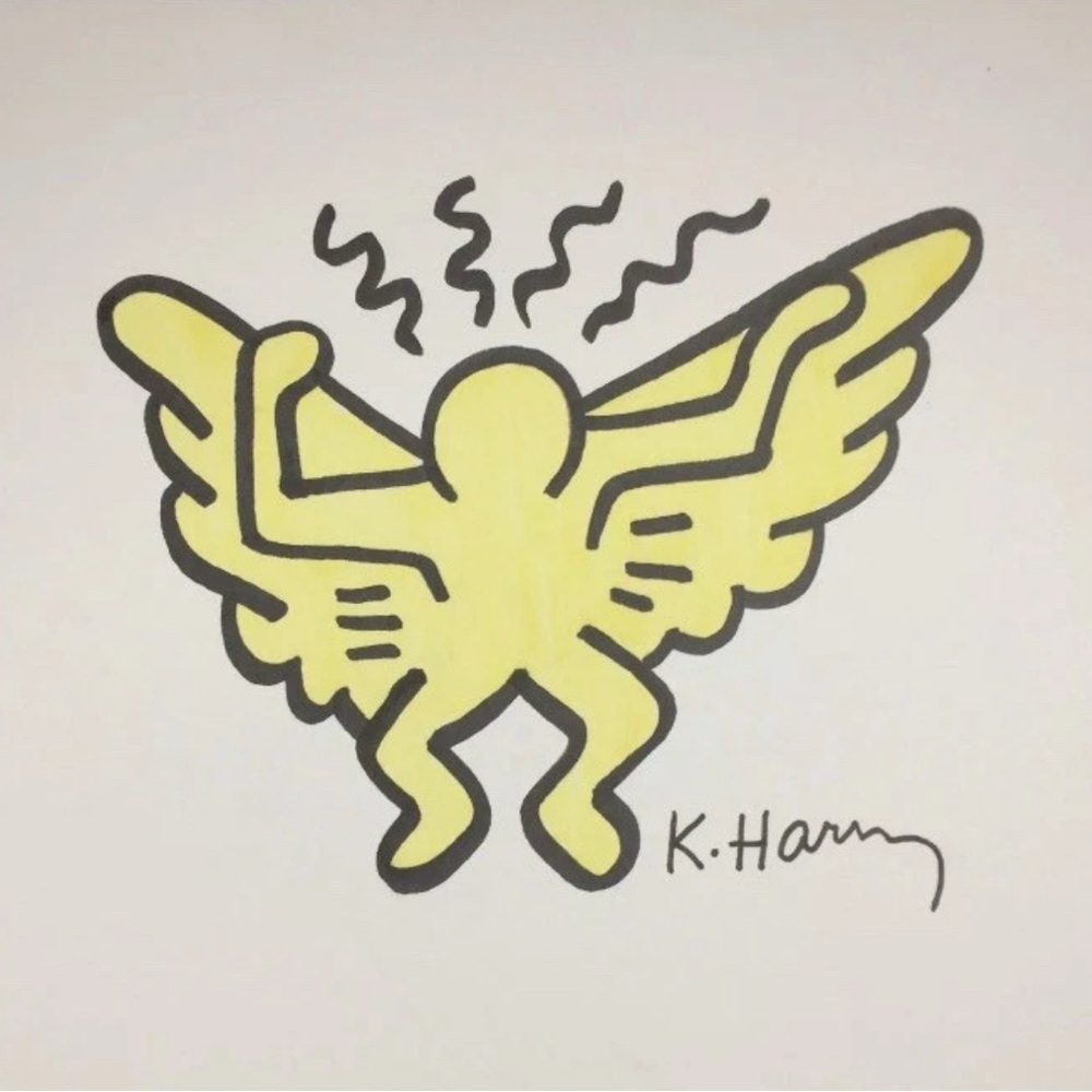 Yellow Winged Figure Art Print